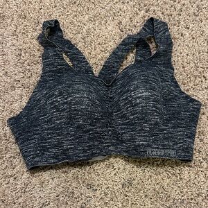 Victoria's Secret Black & Gray Space-Dye Sports Bra